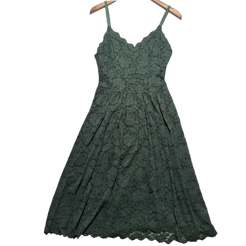 Atulewhi Women’s Long Midi Lace Party Bridesmaid Formal Zip Dress Green, M